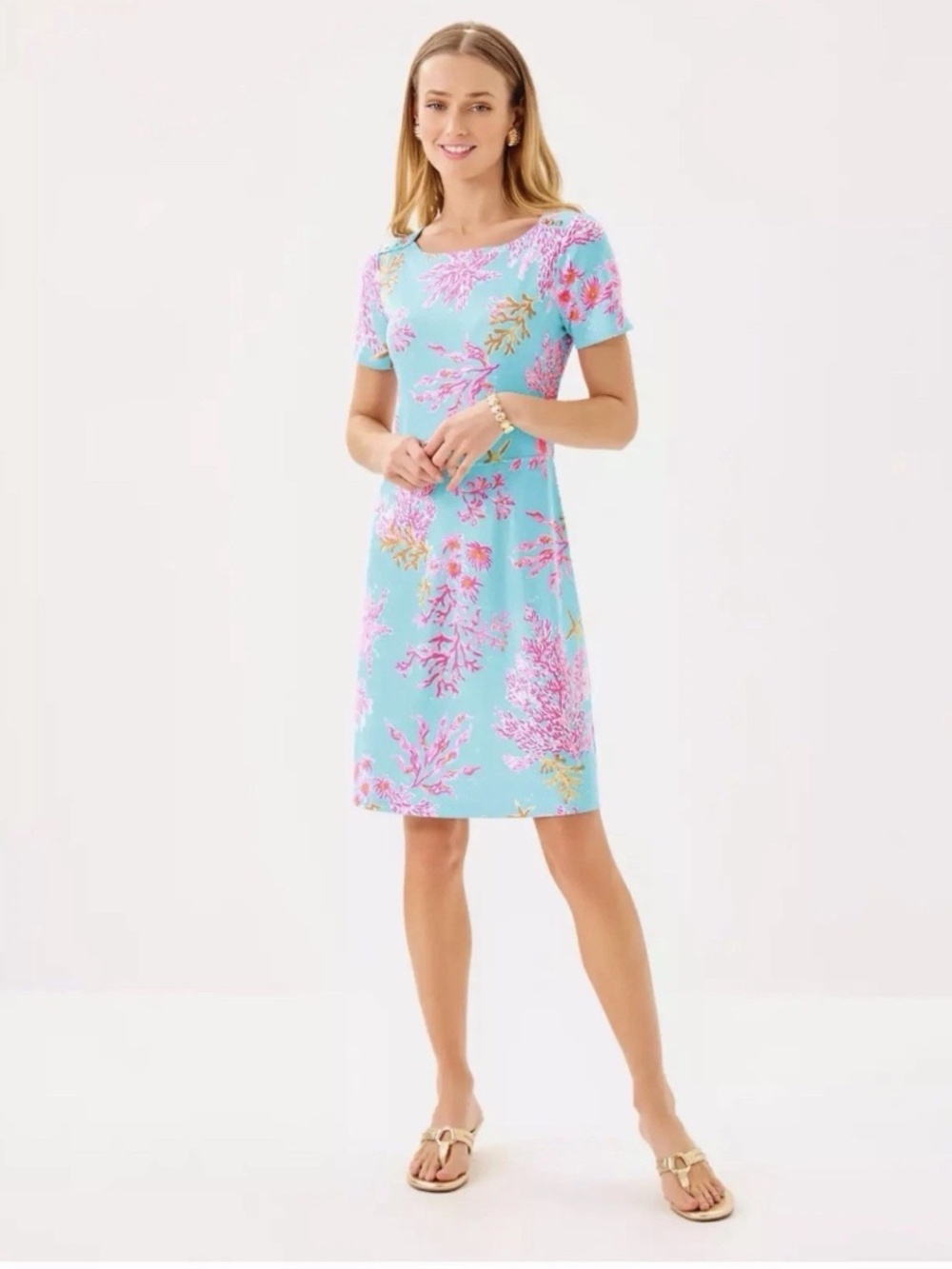 new Lilly Pulitzer Bray Upf 50+ Dress Coral R$148 Size Small